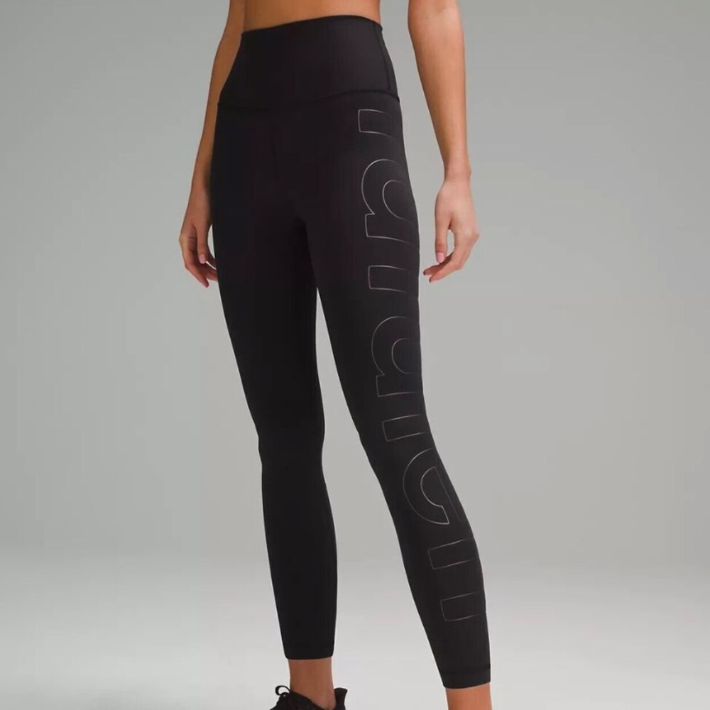 Lululemon Wunder Train High Rise 25” Pant Black Iridescent Graphic 14